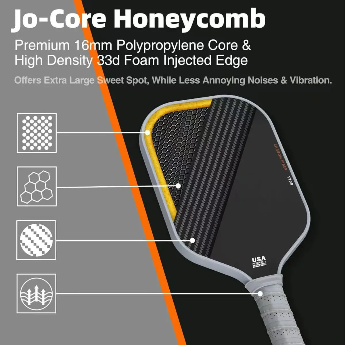 Pro Control 16mm Pickleball Paddle