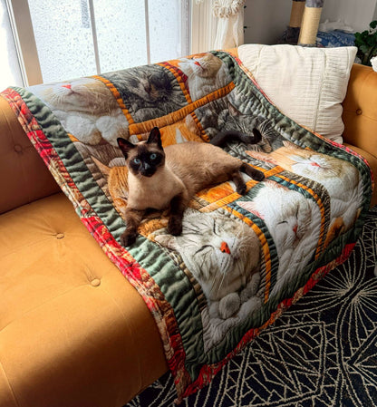 3D Cat Design Companion Blanket