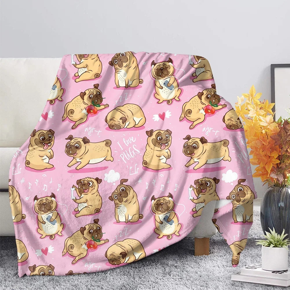 I Love Pugs Blanket