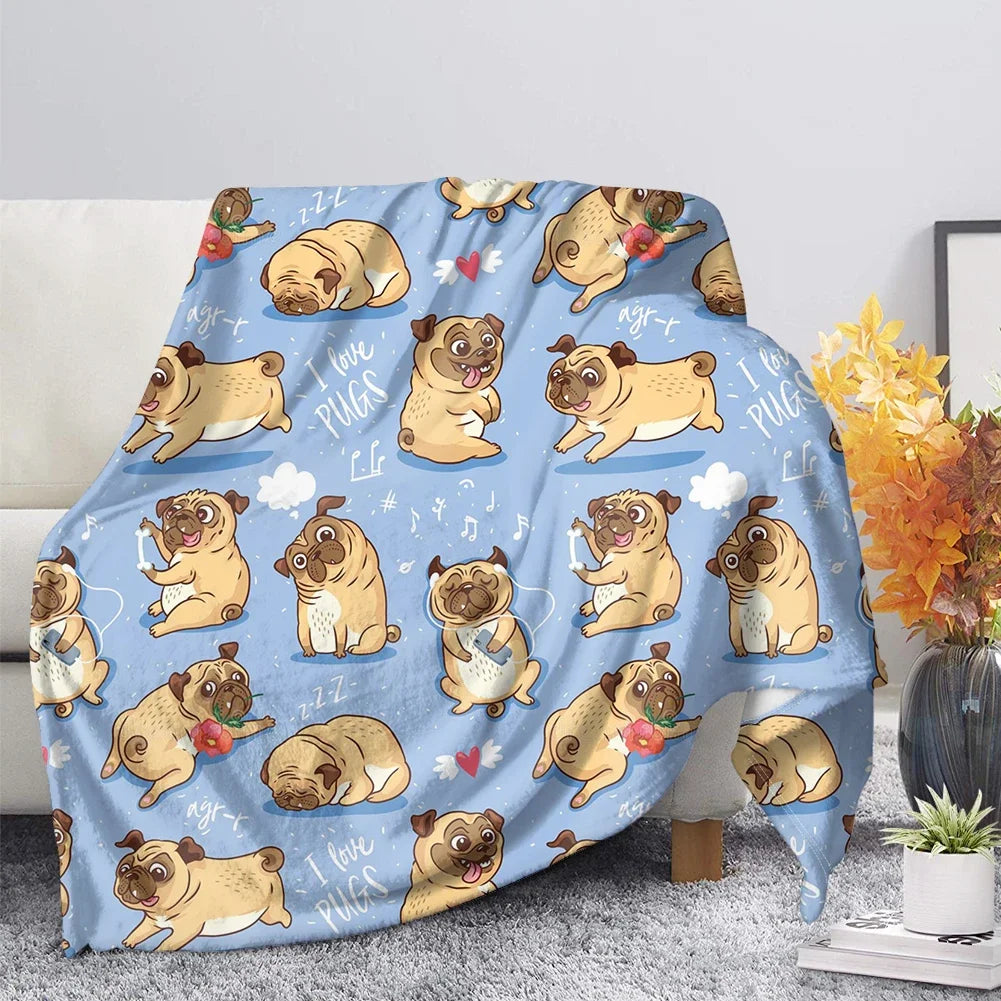 I Love Pugs Blanket