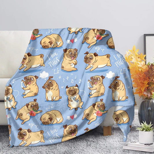I Love Pugs Blanket