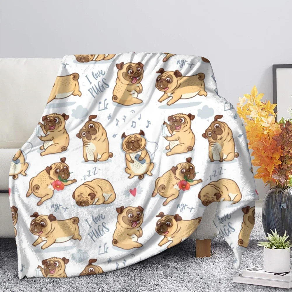I Love Pugs Blanket