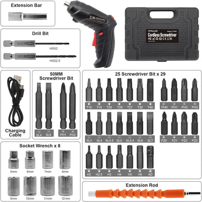 SpinMaster™ - Cordless Electric Screwdriver 3.6V Rechargeable