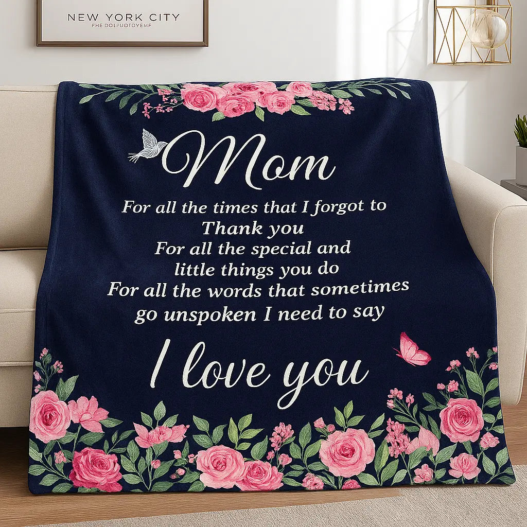 I Love You Mom Blanket
