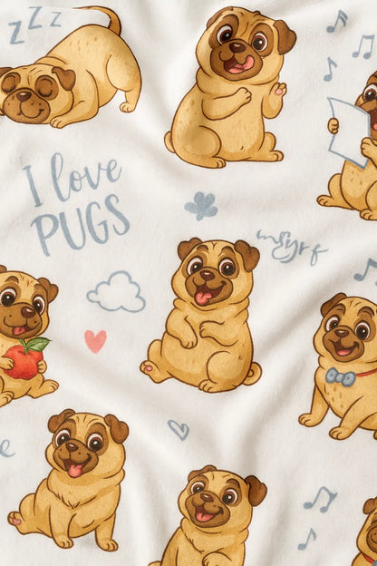 I Love Pugs Blanket