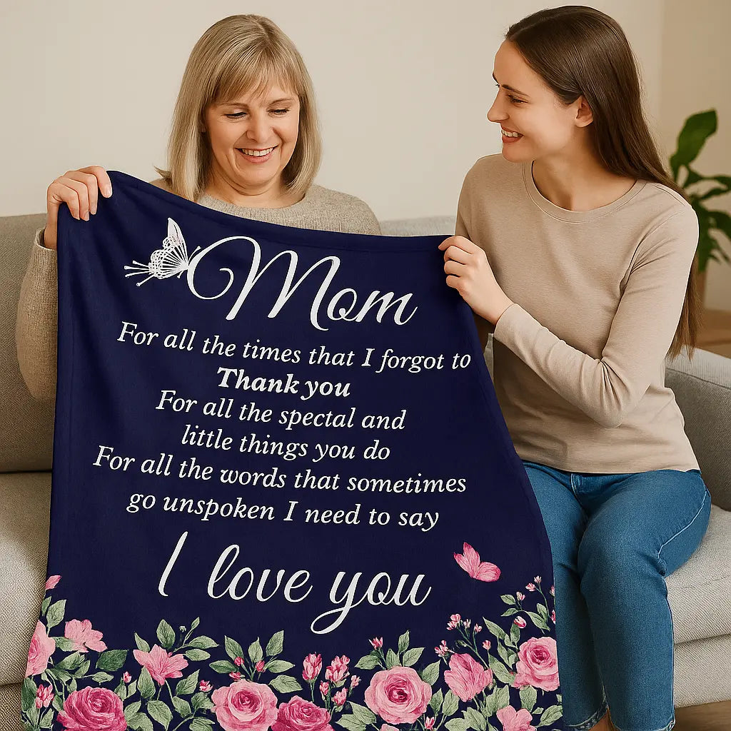 I Love You Mom Blanket
