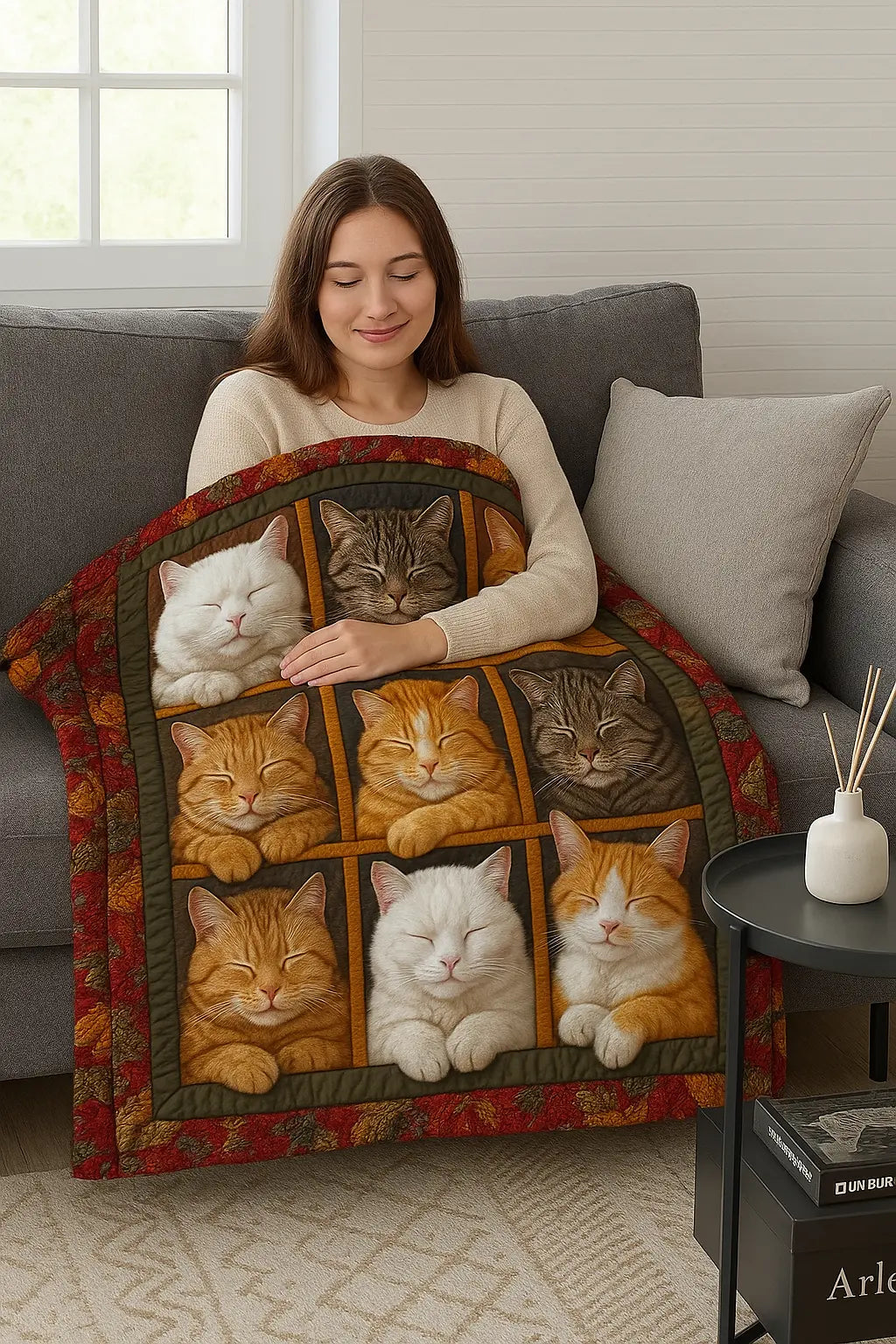 3D Cat Design Companion Blanket