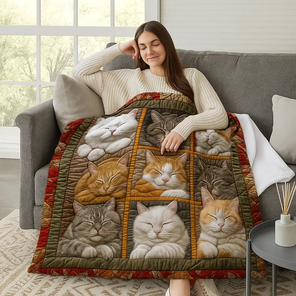 3D Cat Design Companion Blanket